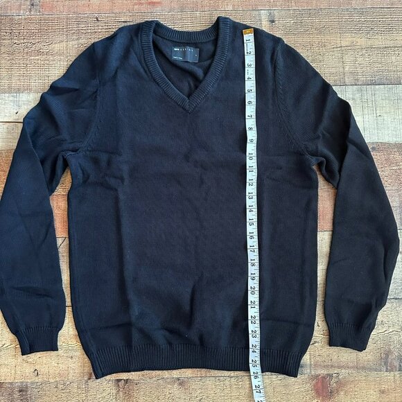 ASOS Men's Cotton V-neck Jumper Knit Sweater in Black -S - Picture 4 of 7